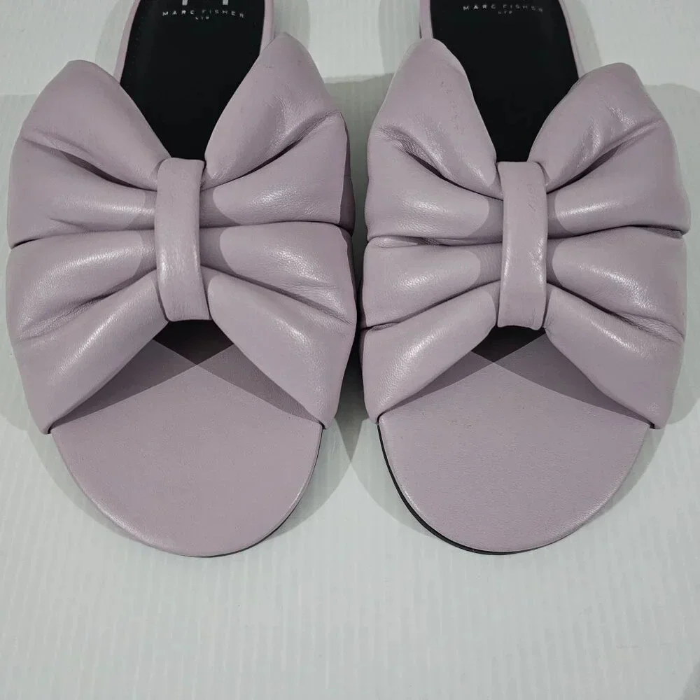 Marc Fisher LTD Olita Slide Sandal Womens 8.5 Lilac Padded Knot Slip On NEW